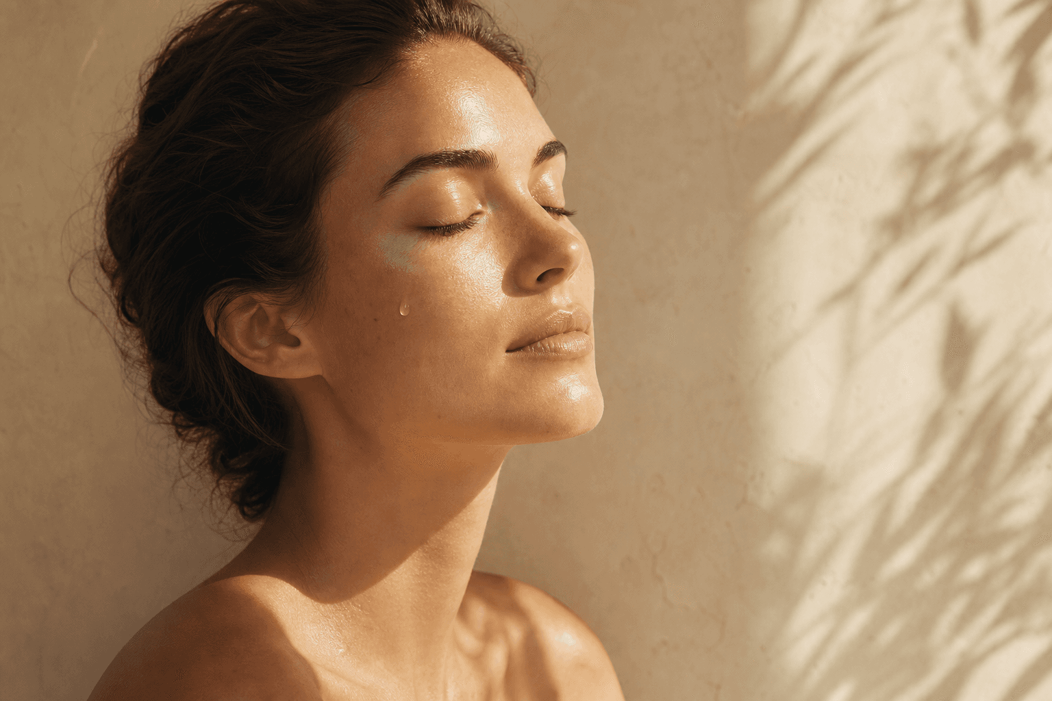 A serene side profile bathed in golden light.